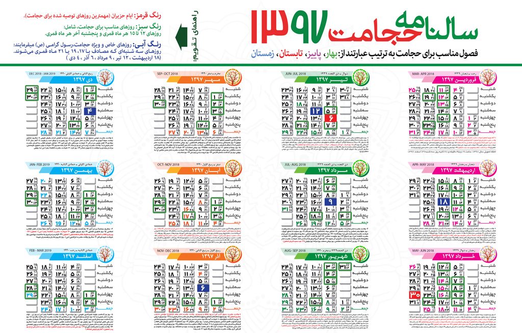 تقویم حجامت سال 1397